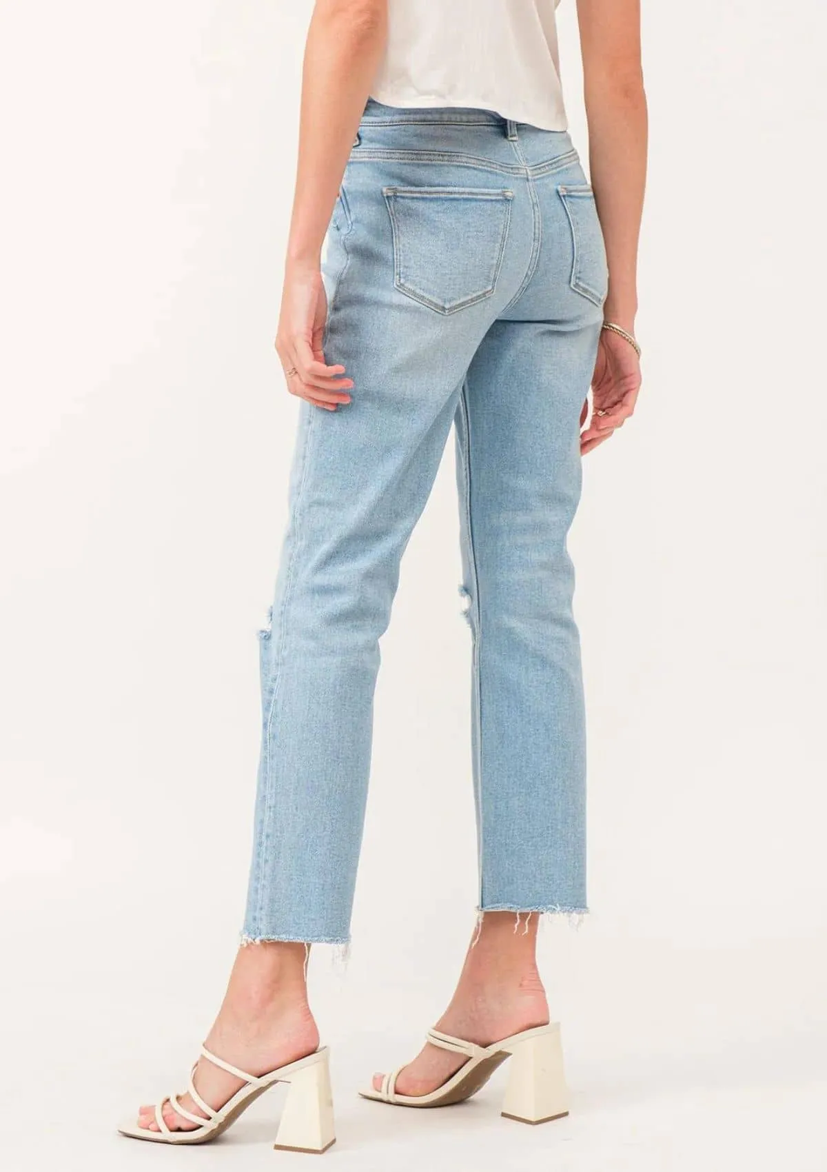 Adalynn Super High Rise Cropped Straight Jeans - Daytona