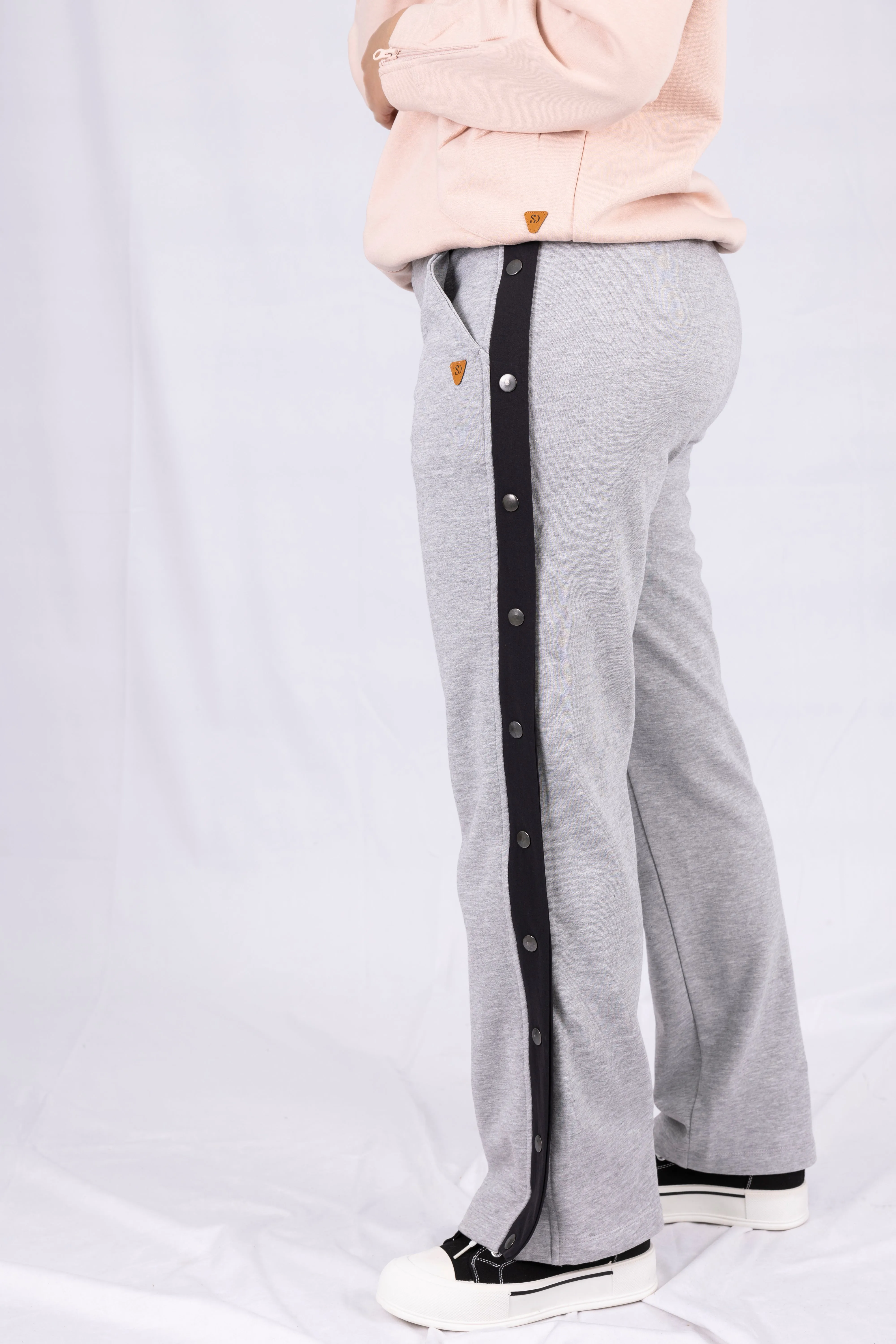 Adaptive Kids Sweatpants, with Full Elastic Waist & Side Full Zipper for Easy Undressing