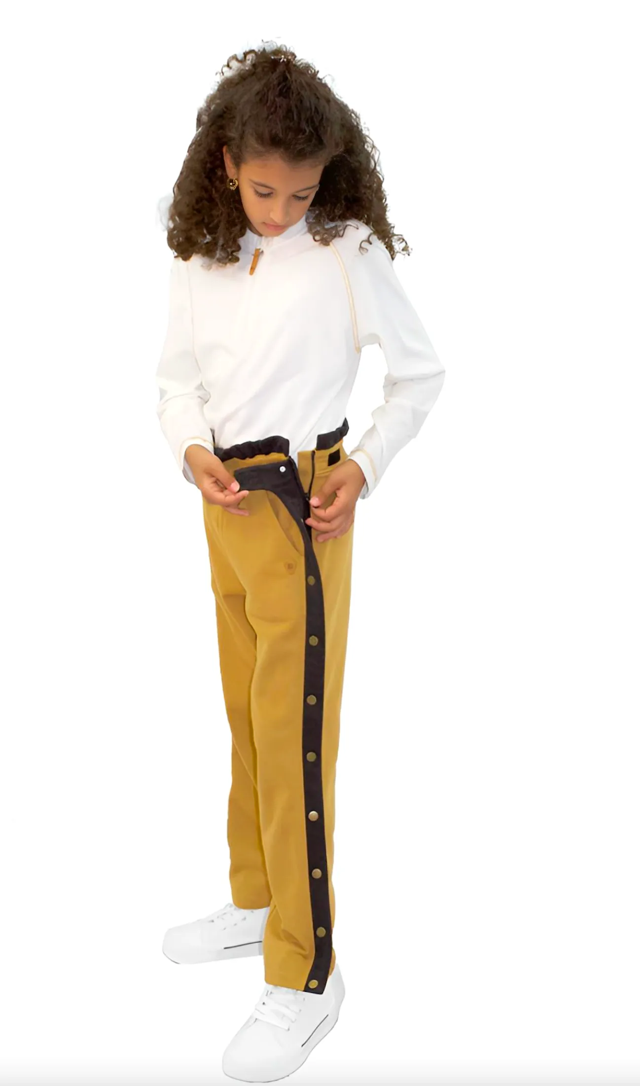 Adaptive Kids Sweatpants, with Full Elastic Waist & Side Full Zipper for Easy Undressing