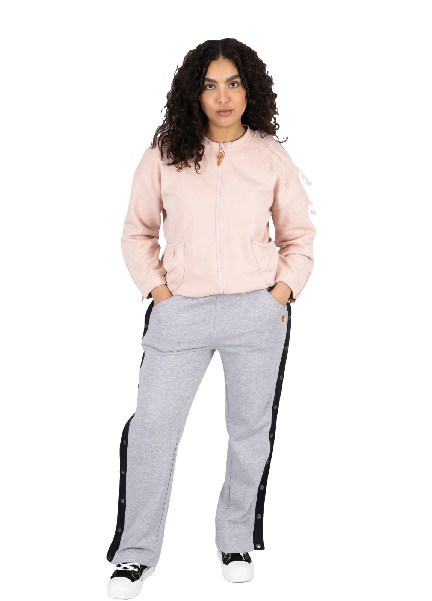 Adaptive Kids Sweatpants, with Full Elastic Waist & Side Full Zipper for Easy Undressing