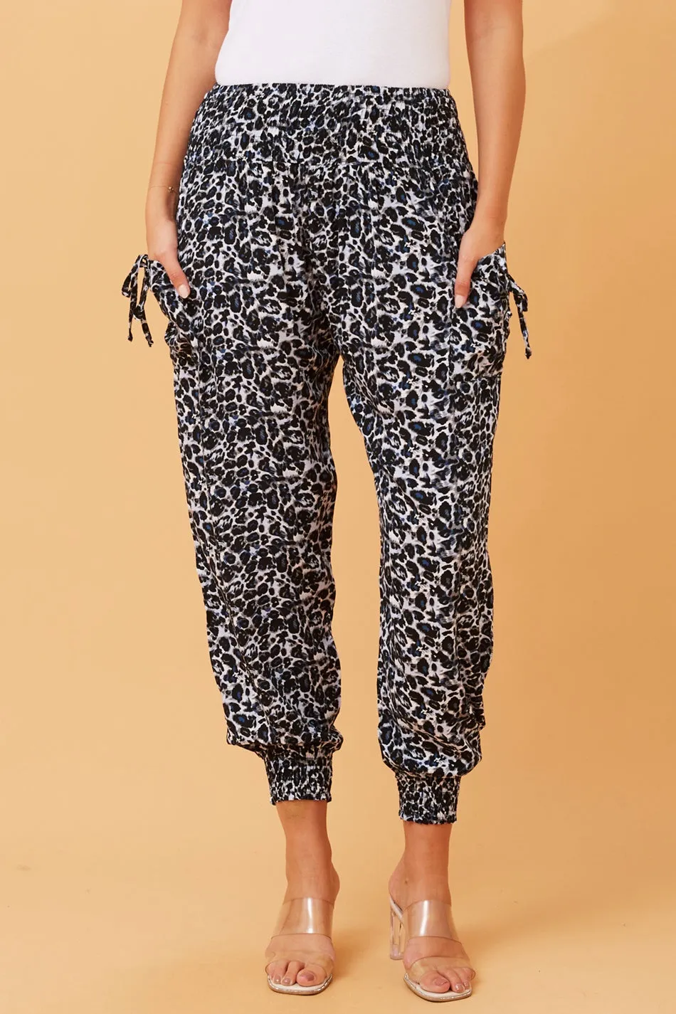 ANIMAL PRINT HAREM PANTS