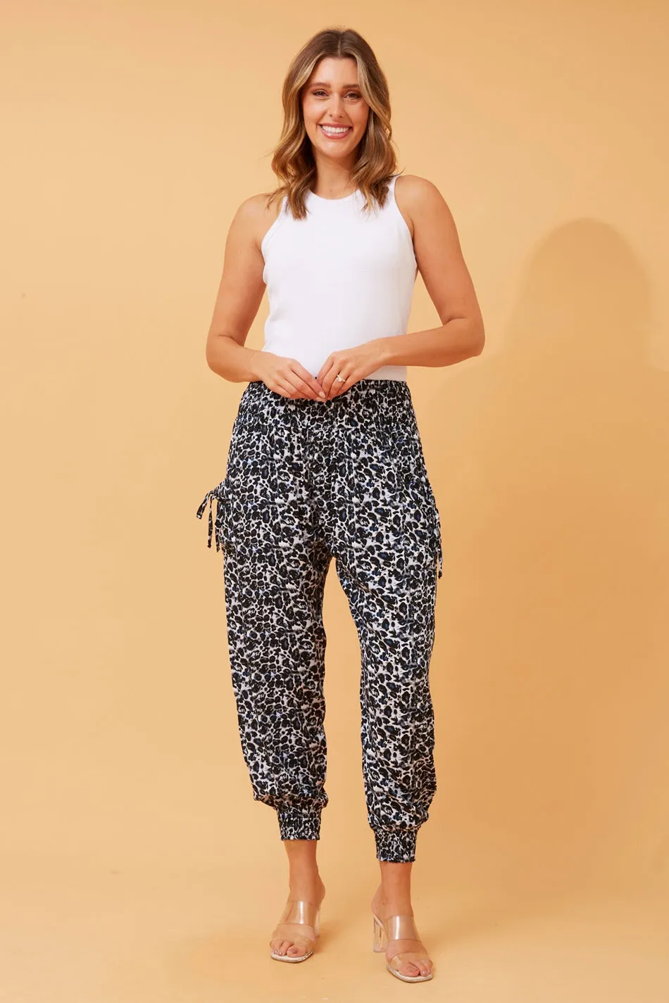 ANIMAL PRINT HAREM PANTS