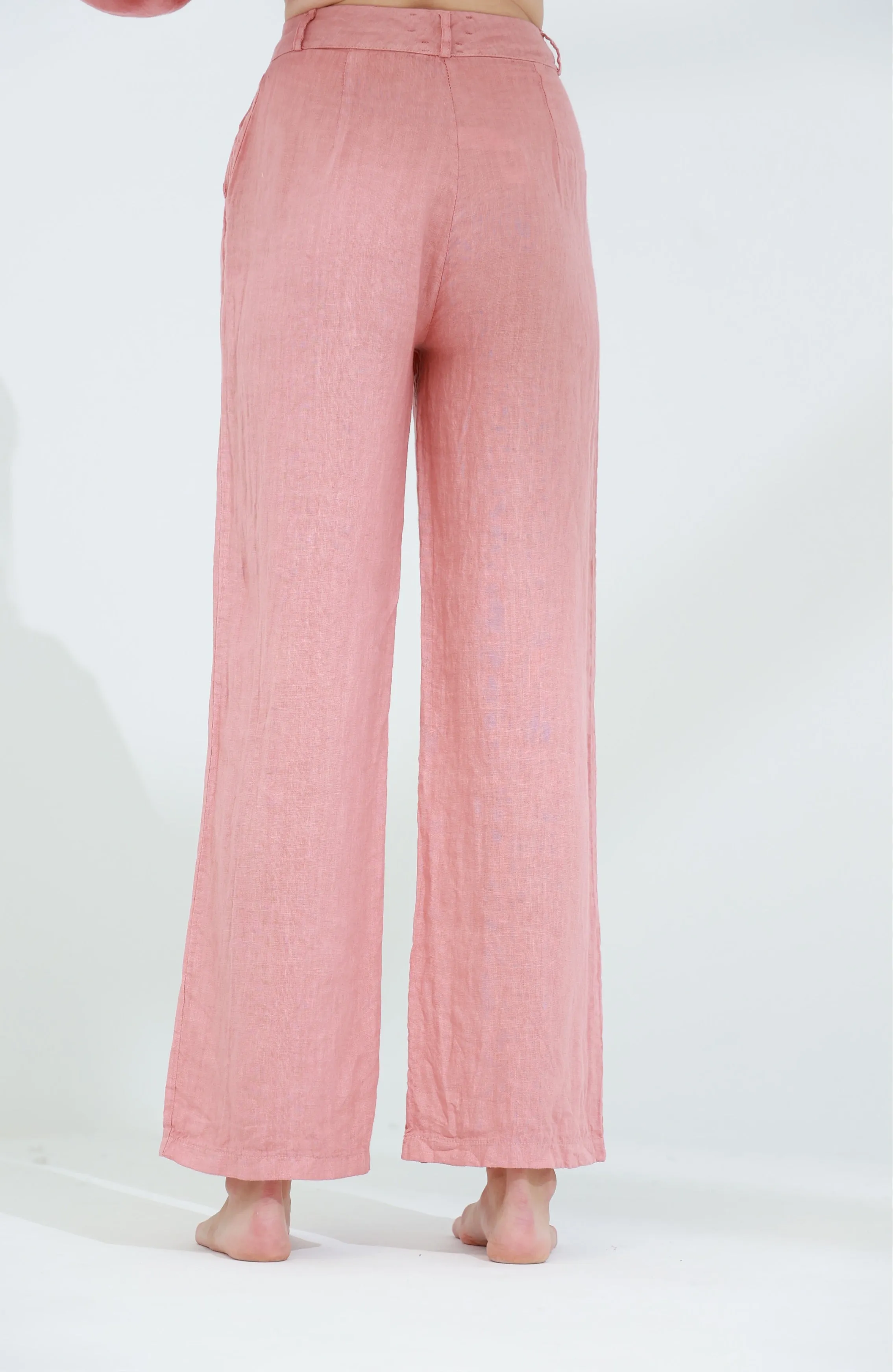 Armonia Straight Leg Linen Pants Caramel