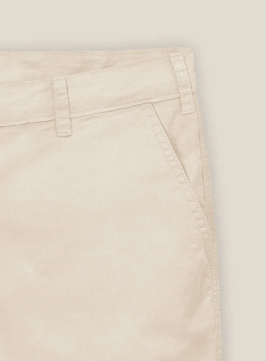 Beige Stretch Chino Shorts