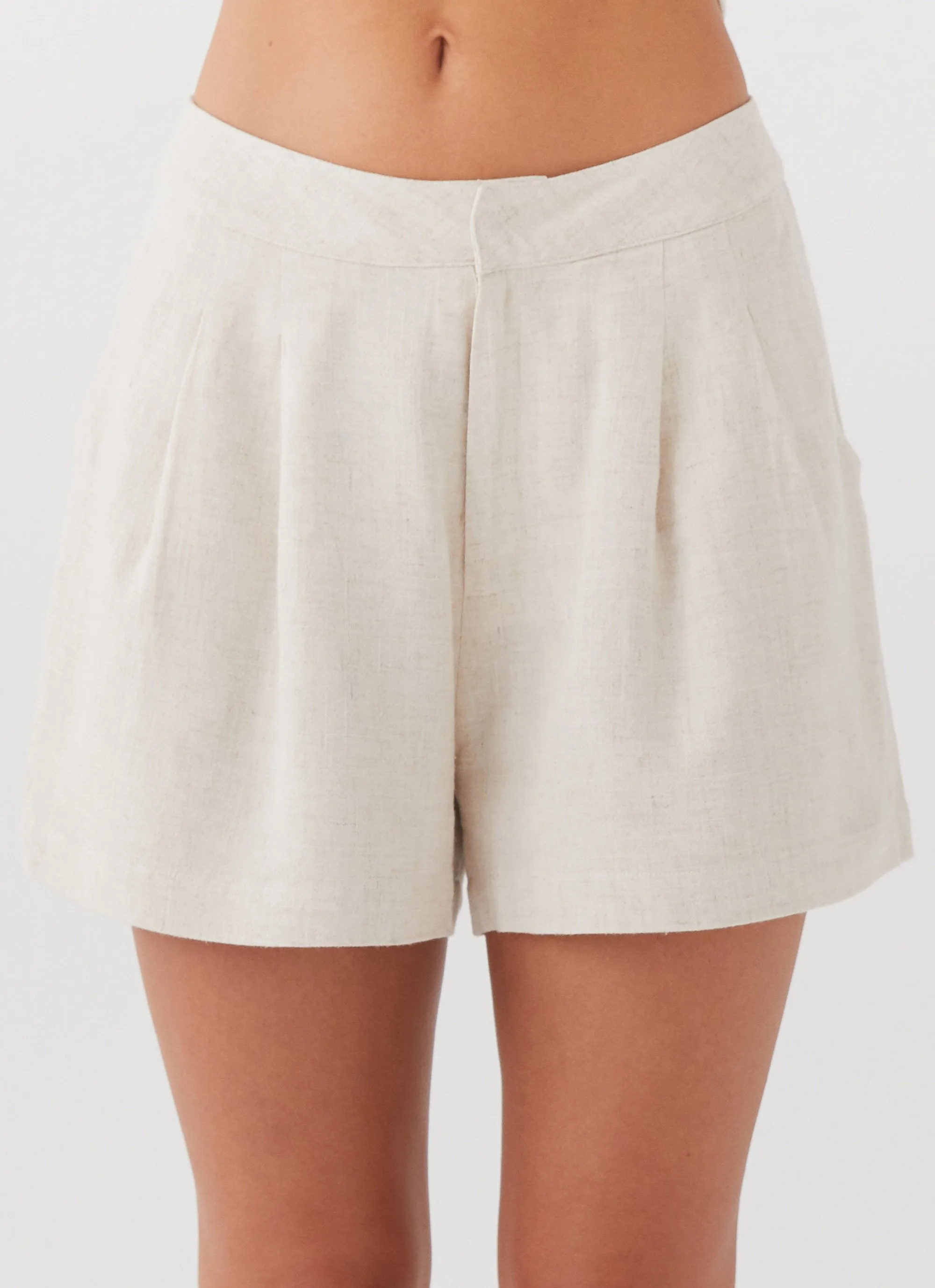 Born For Bordeaux Linen Shorts - Oatmeal