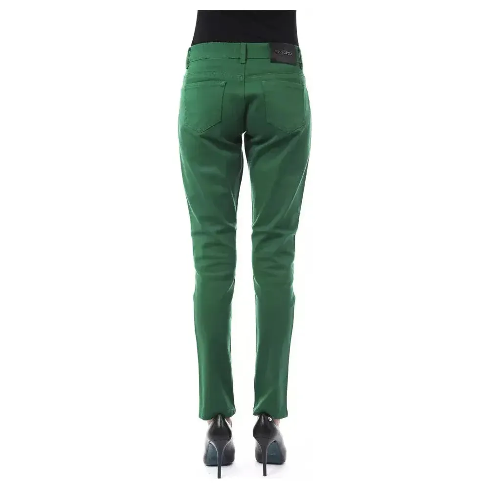 BYBLOS Green Cotton Women Slim Pant