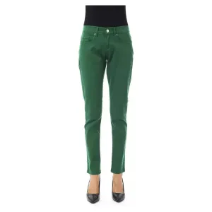 BYBLOS Green Cotton Women Slim Pant