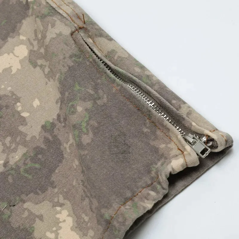 Camouflage Pleated Front Cargo Pants