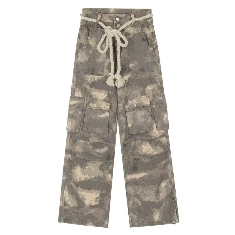 Camouflage Pleated Front Cargo Pants