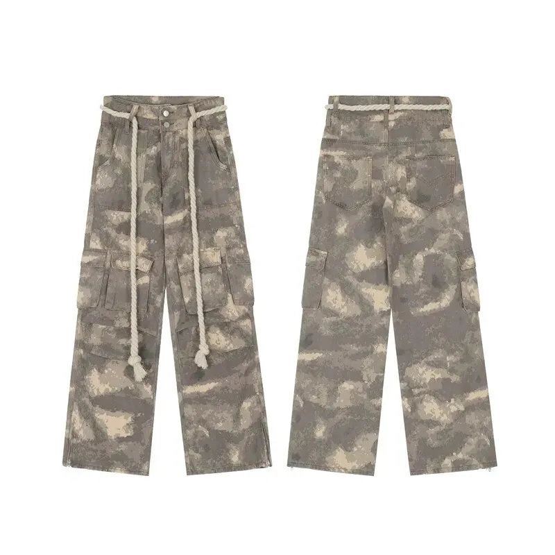 Camouflage Pleated Front Cargo Pants