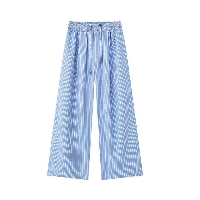 Casual Striped Pattern Loose Pants