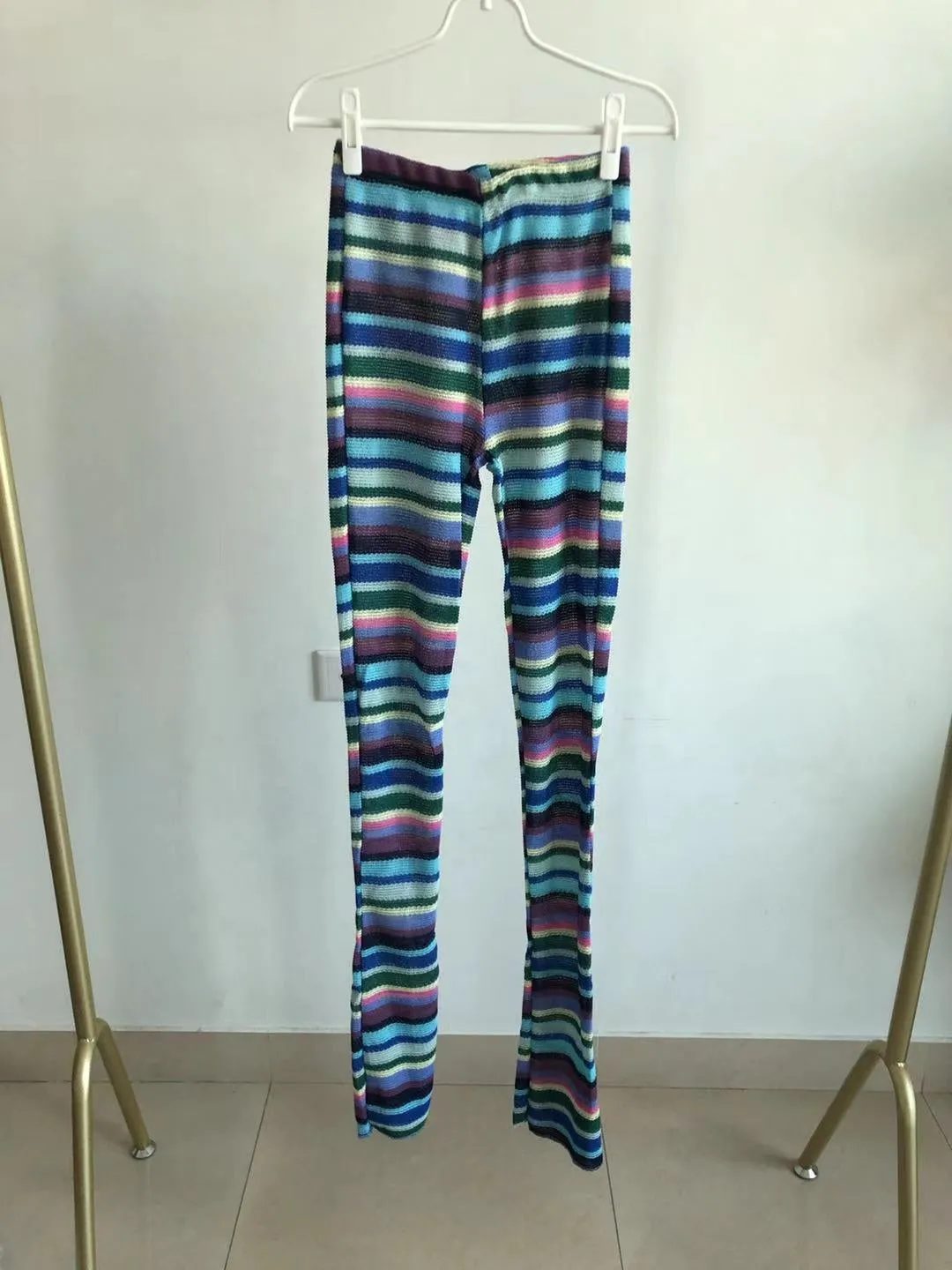 Colorful Striped Skinny Stacked Leggings