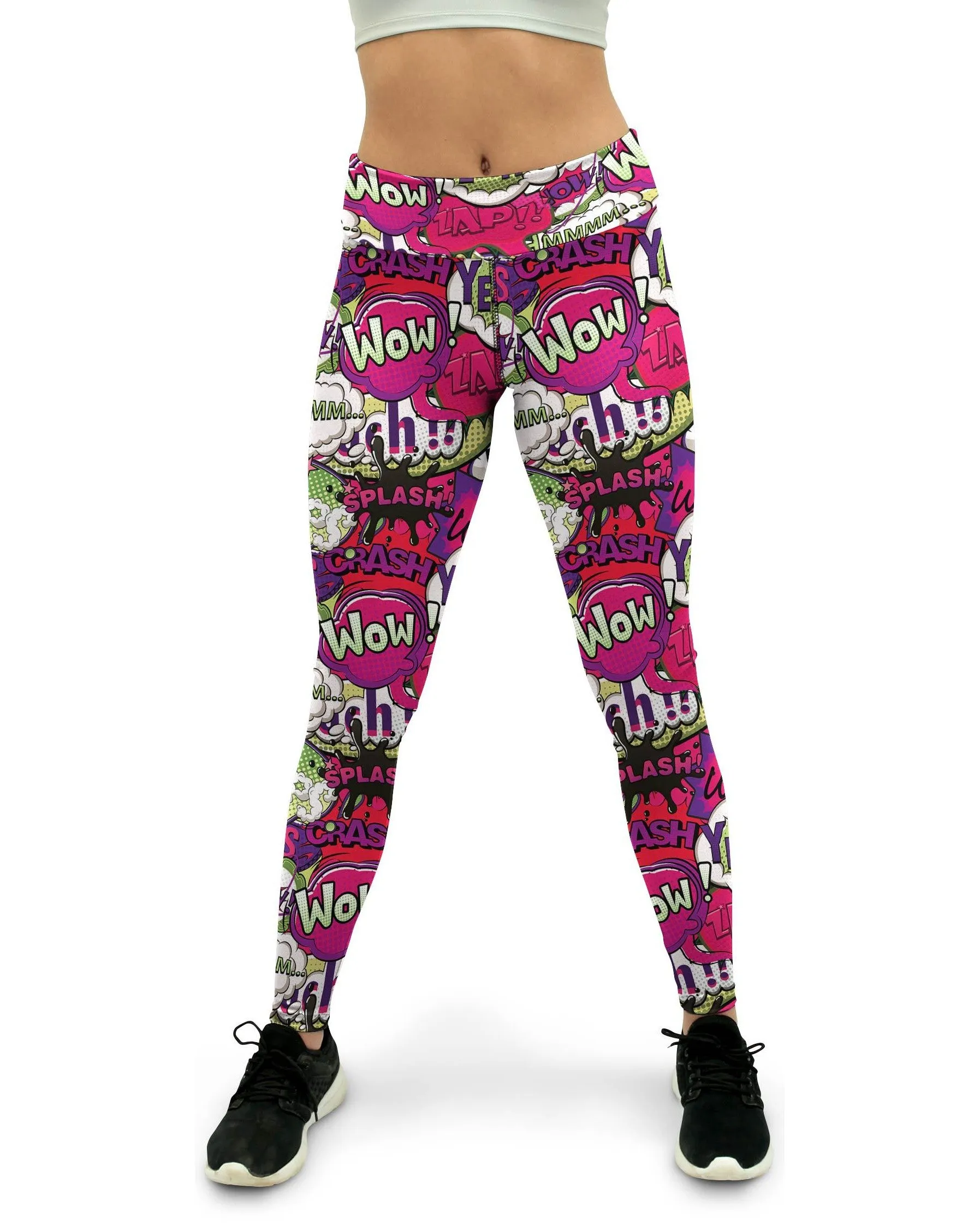 Comic Book Bubbles Pink Yoga Pants