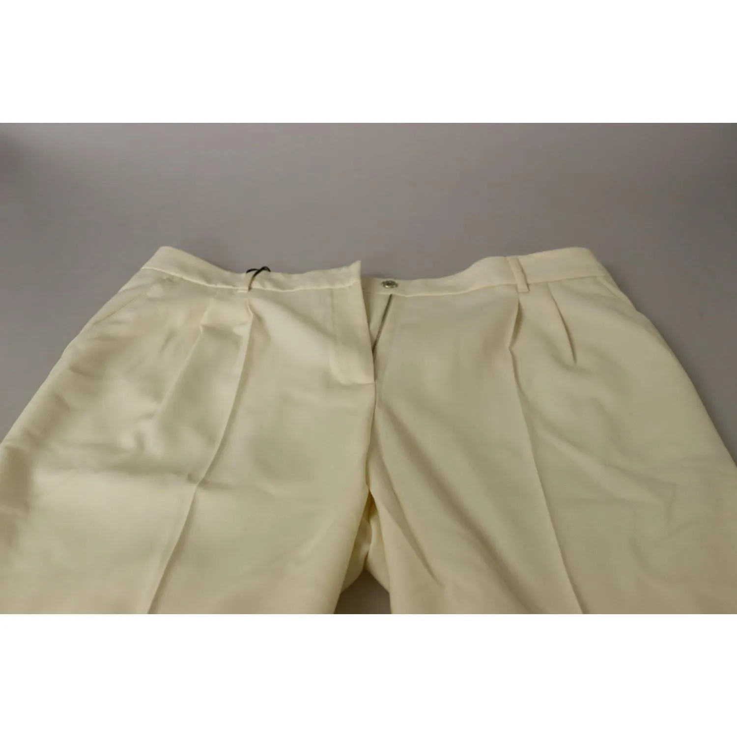 Dolce & Gabbana Elegant Ivory High-Waist Wool Pants