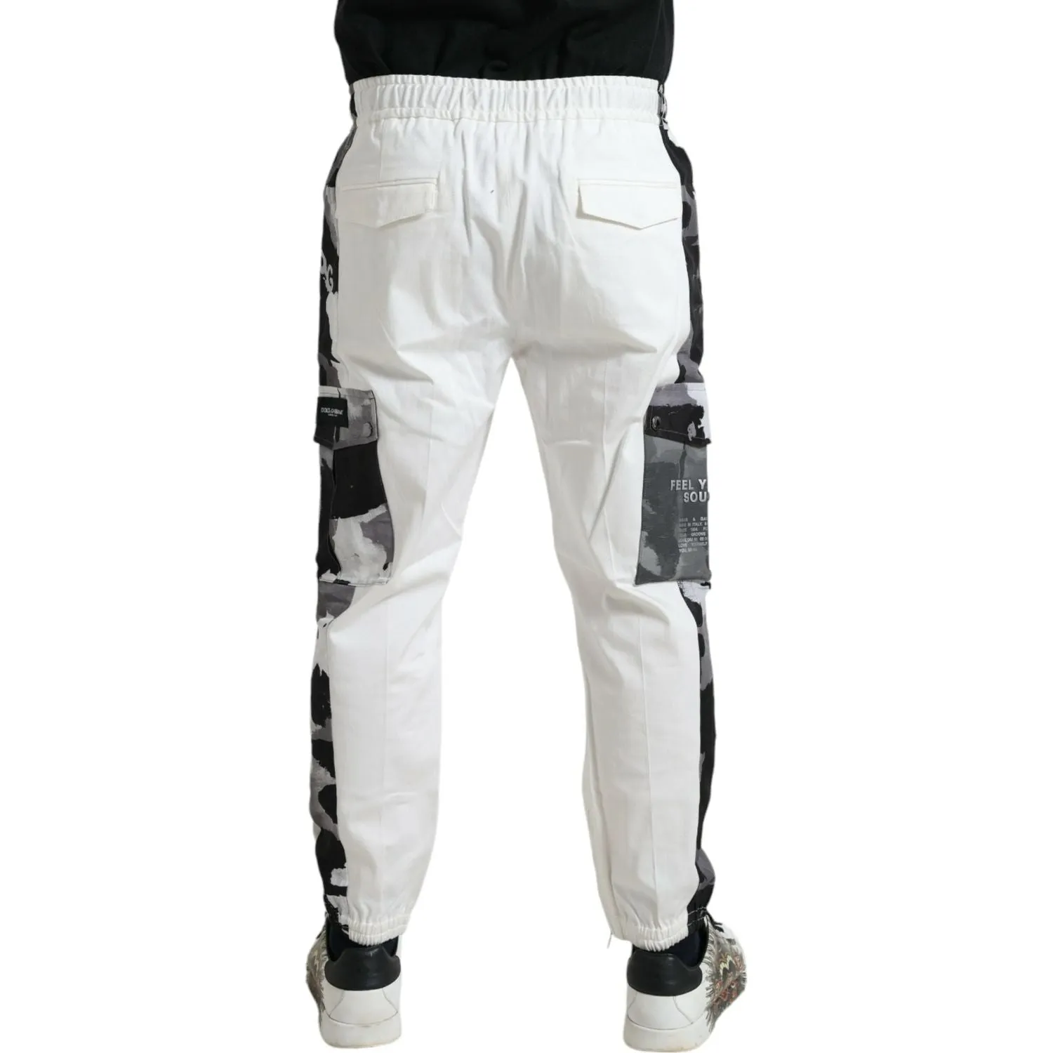 Dolce & Gabbana Elegant White Cotton Blend Jogger Pants