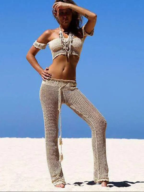 Elegant Knitting Beach Casual Pants