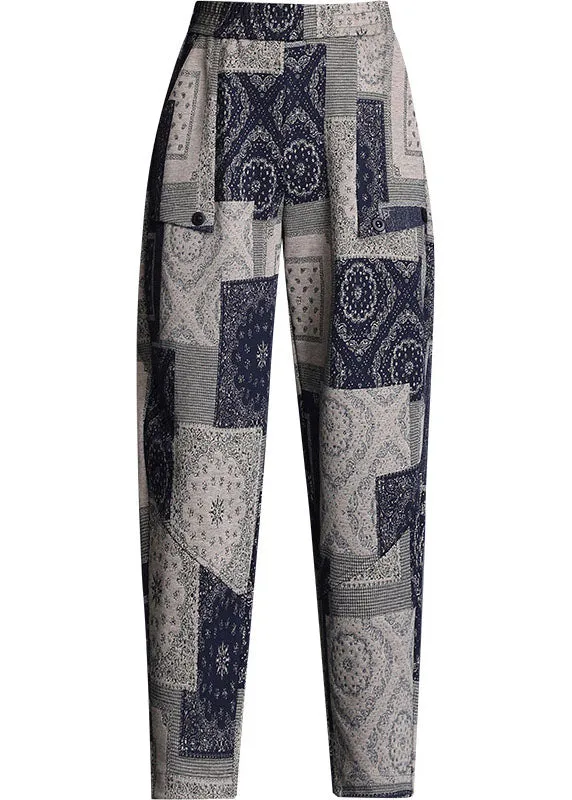 Fashion fashion Print Pockets Straight Fall Pants