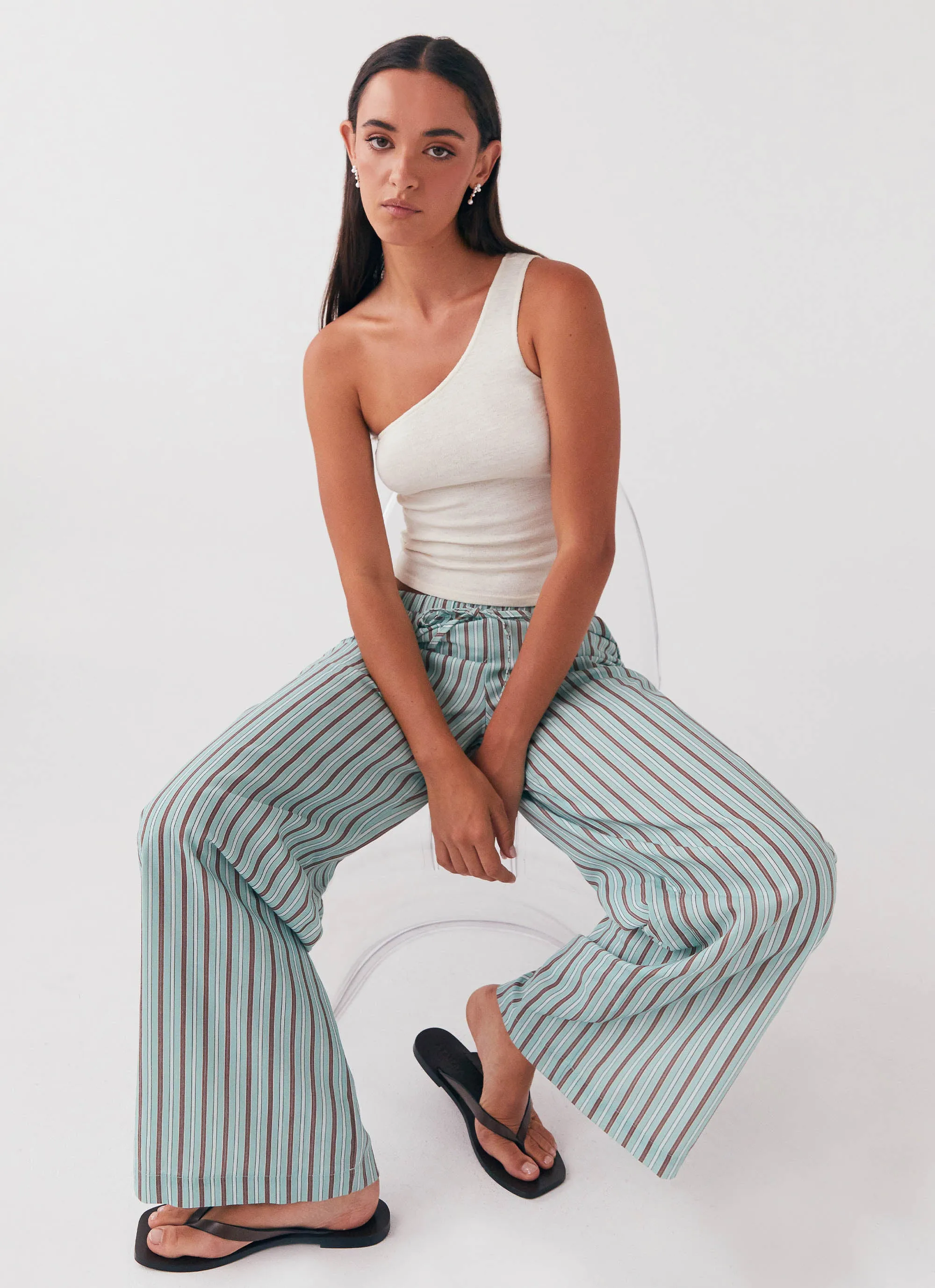 Fresh Face Linen Pants - Coastal Stripe