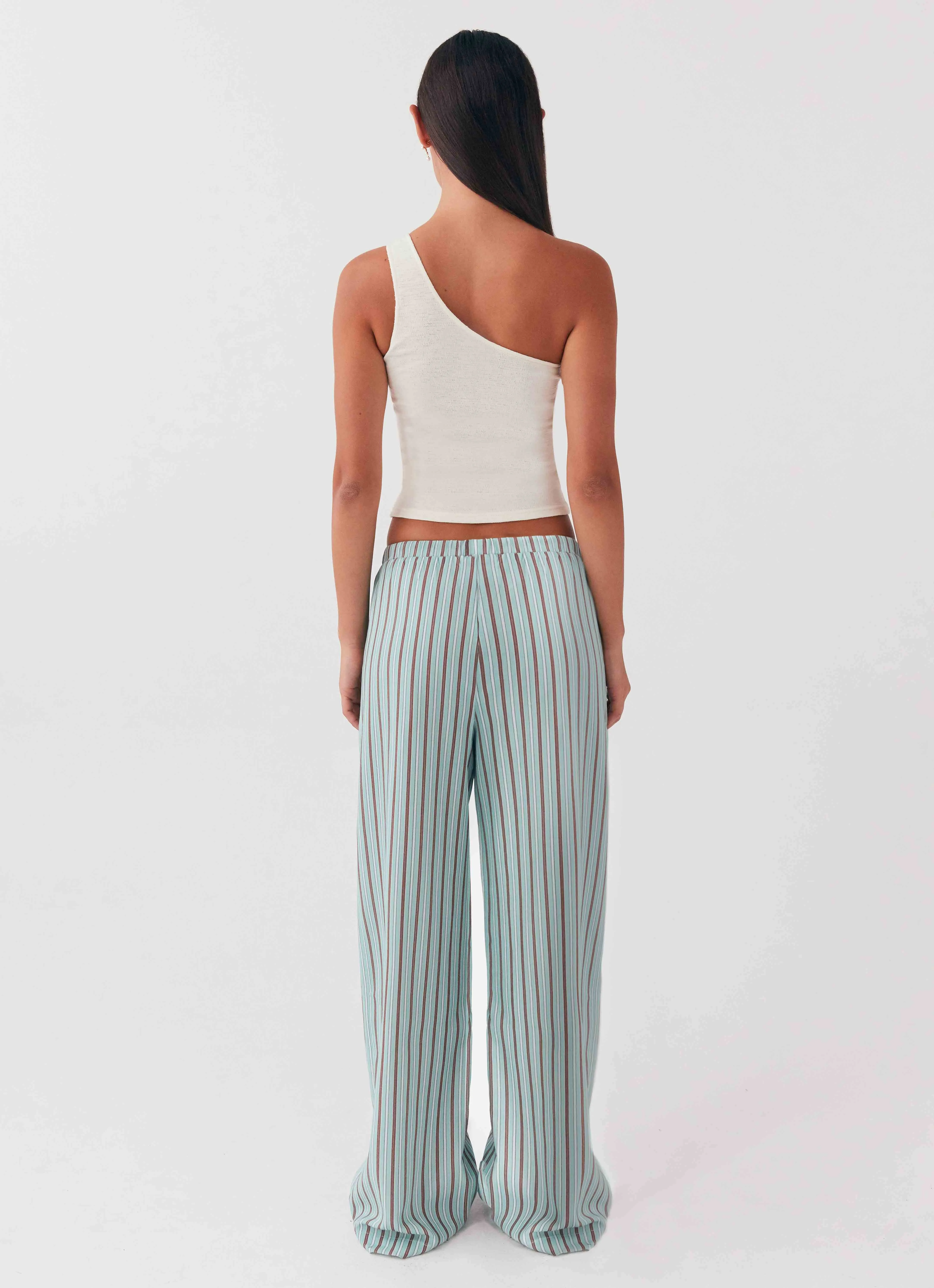 Fresh Face Linen Pants - Coastal Stripe