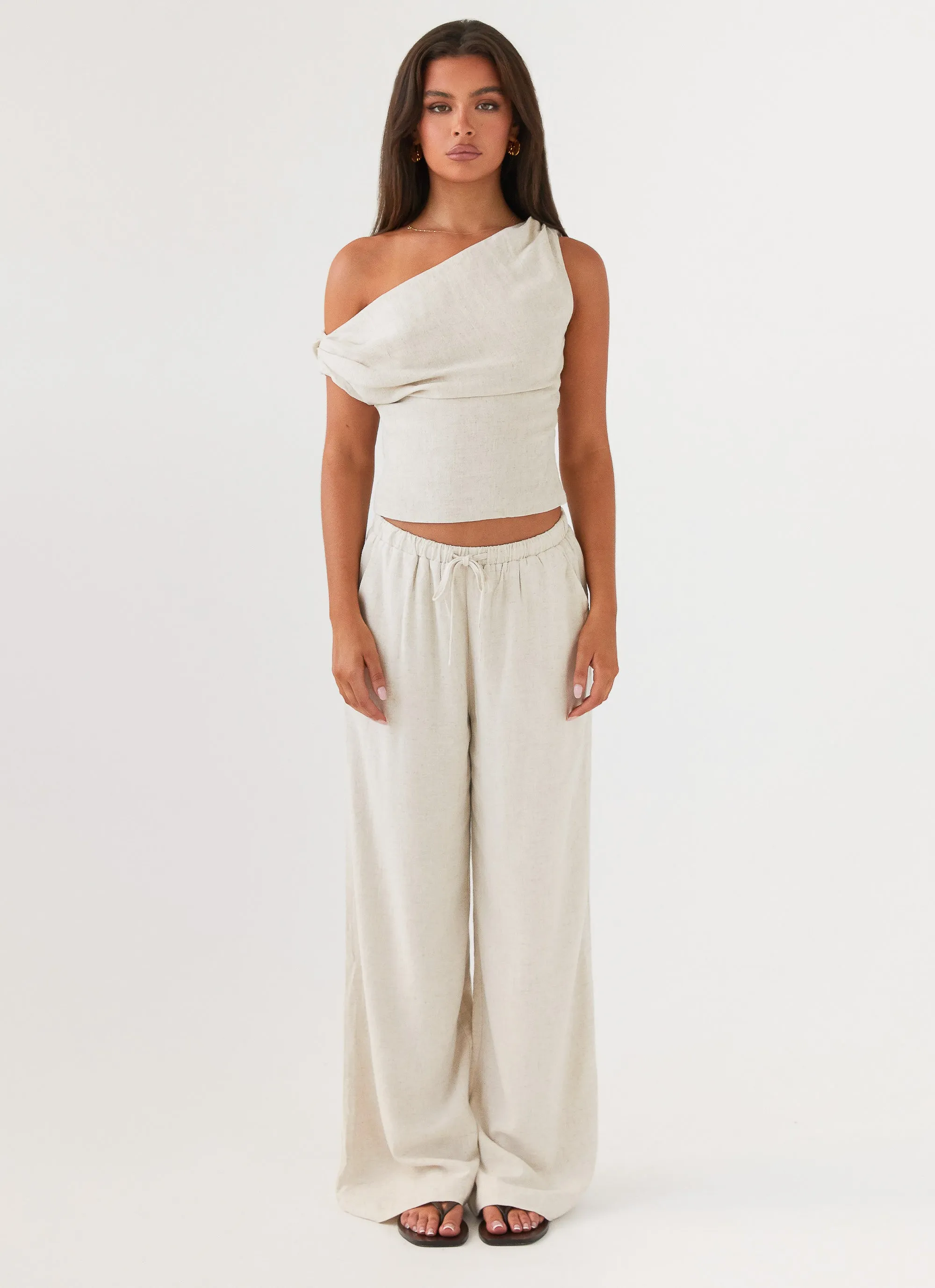 Fresh Face Linen Pants - Oatmeal