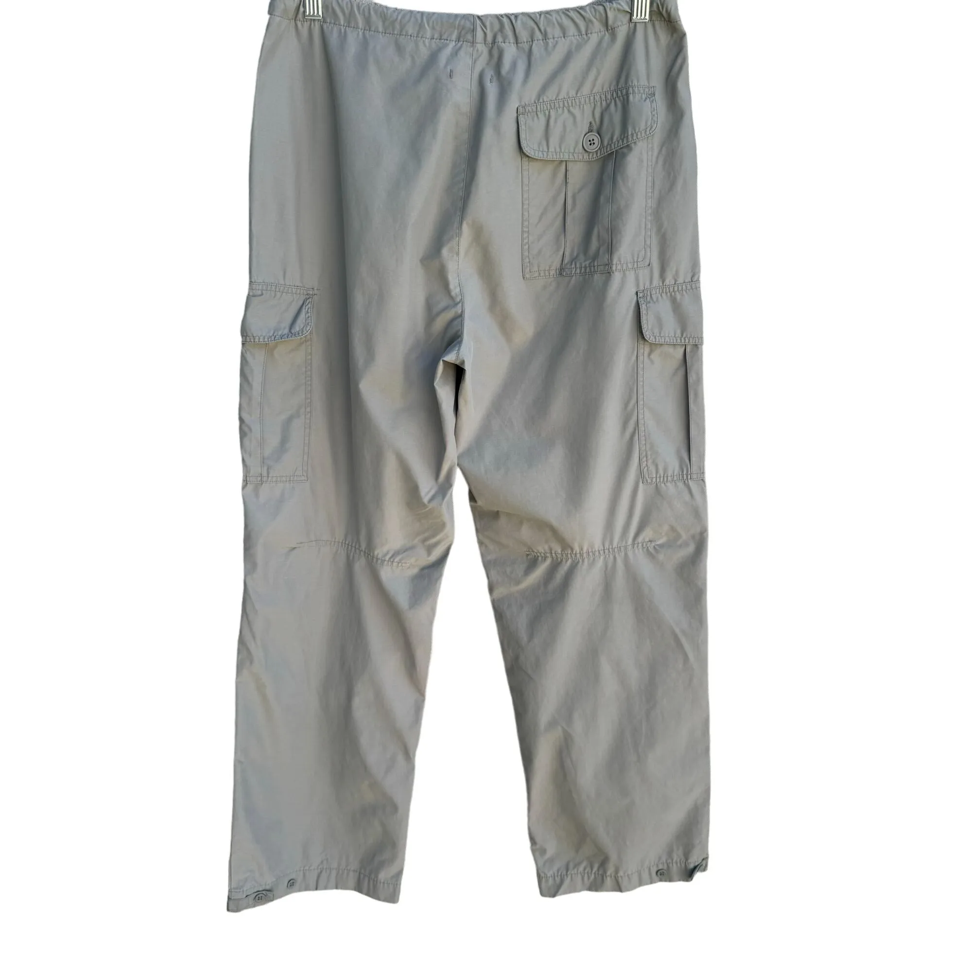 GAP Mens Drawstring Waist Cargo Pants Medium Gray Nylon Casual Outdoor Wear - M