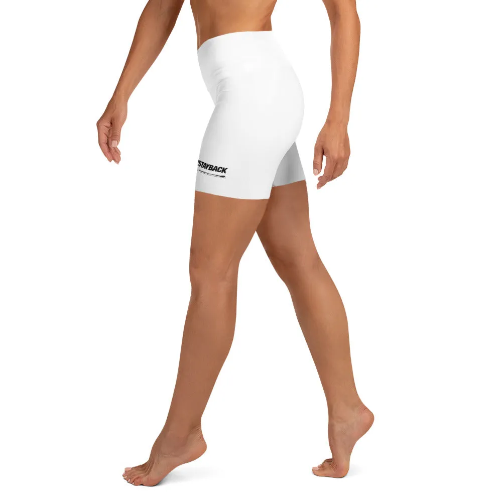 #HaterzStayBack Women's Yoga Shorts (White)