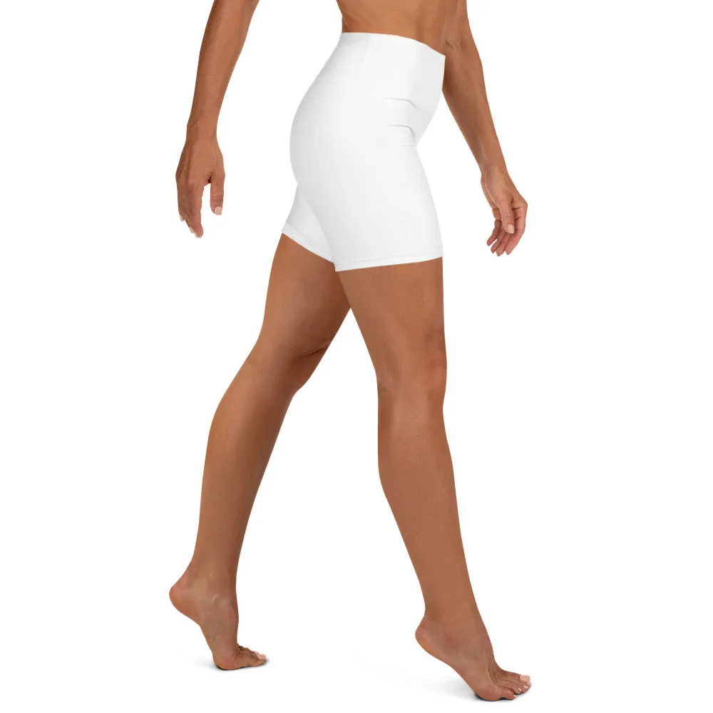 #HaterzStayBack Women's Yoga Shorts (White)