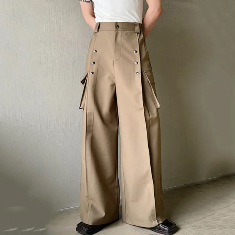 High Waist Metal Piece Pocket Pants