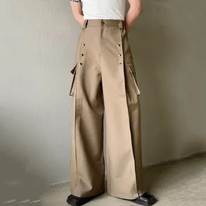 High Waist Metal Piece Pocket Pants