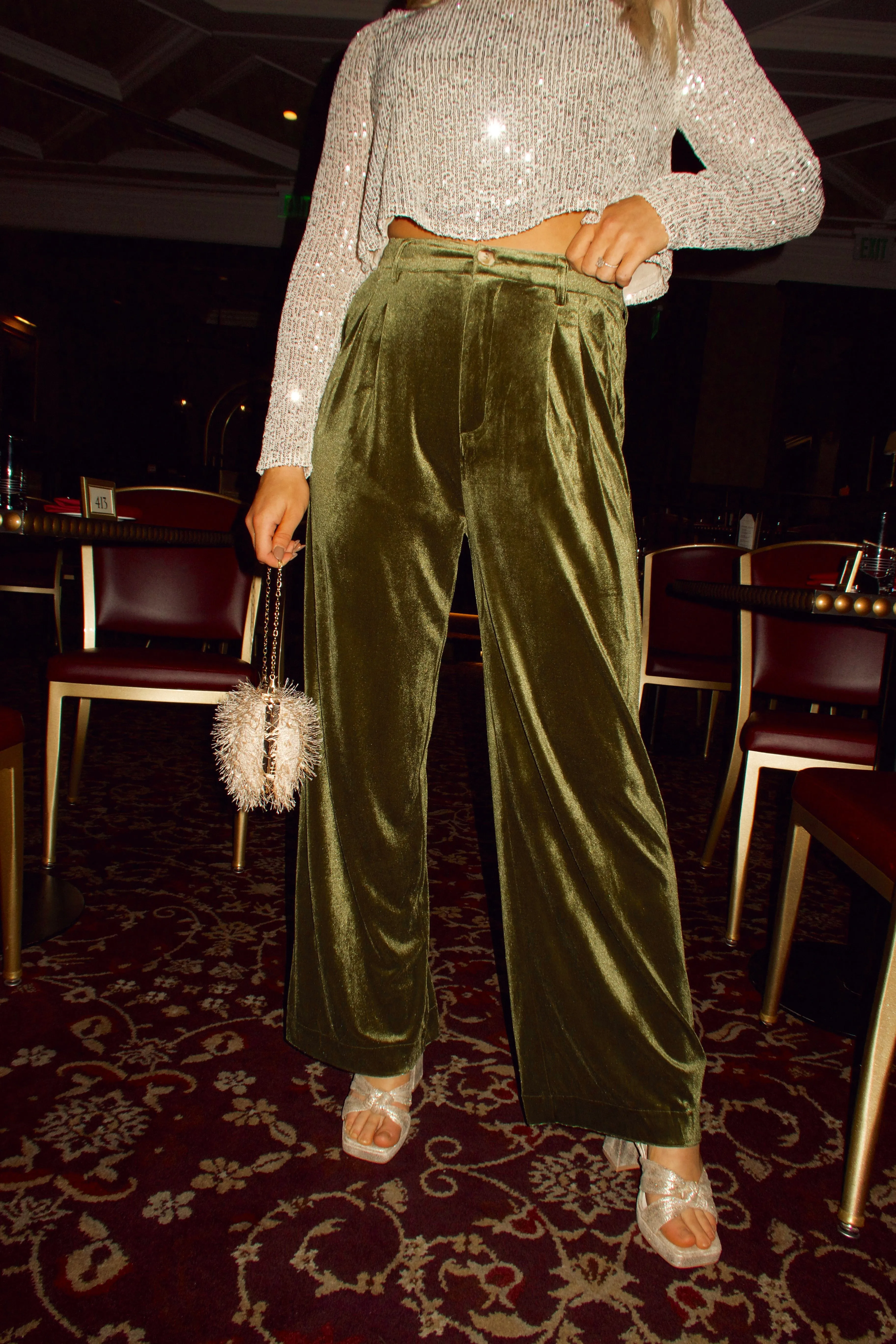 Holiday Season Velvet Pants