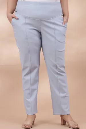 Ice Blue Crease Seam Tummy Tucker Pants