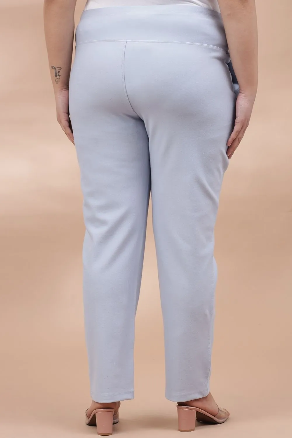 Ice Blue Crease Seam Tummy Tucker Pants