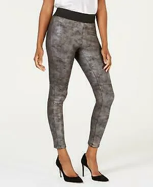 I.n.c. Shaping Pebble-Texture Faux-Leather Smoothing Leggings