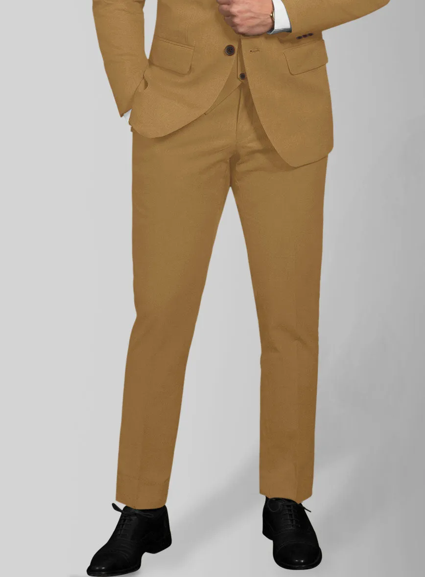 Italian Tan Cotton Stretch Pants