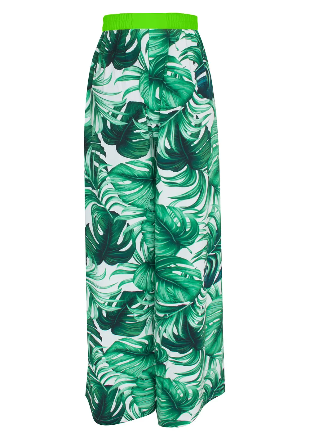 Jungle - Monstera White / Green Pants (Neon Green)