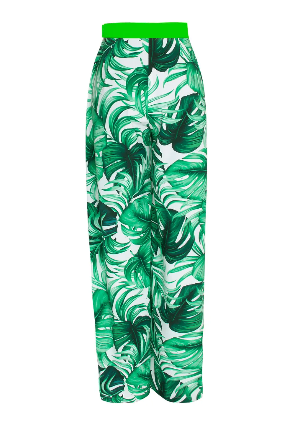 Jungle - Monstera White / Green Pants (Neon Green)