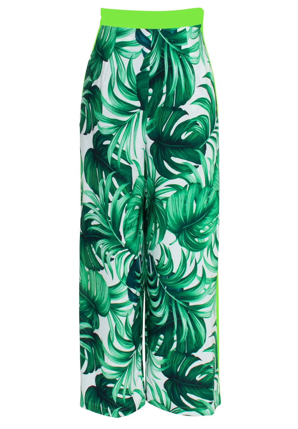 Jungle - Monstera White / Green Pants (Neon Green)