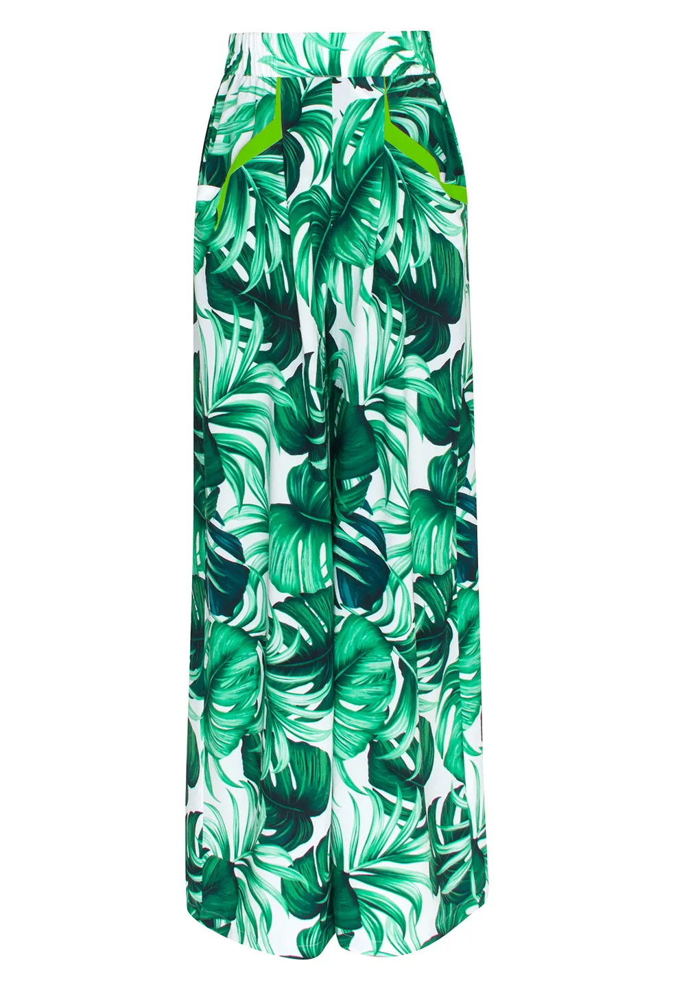 Jungle - Monstera White / Green Pants (Neon Green)