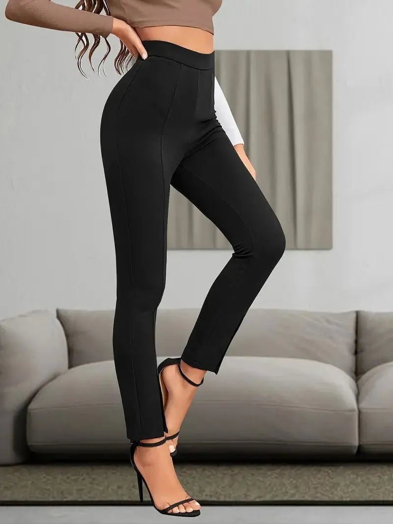 LovelyRLovely Women's High Waist Split Slim Fit Pants