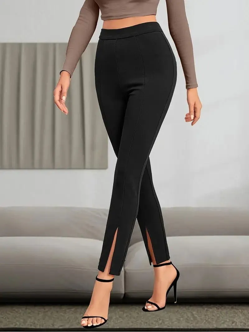 LovelyRLovely Women's High Waist Split Slim Fit Pants