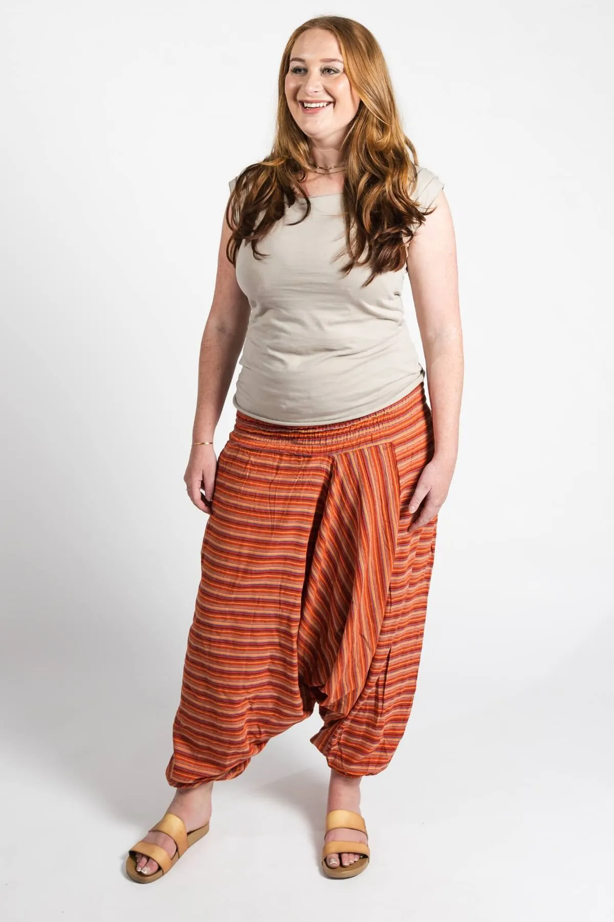 Low Crotch Pants - Striped