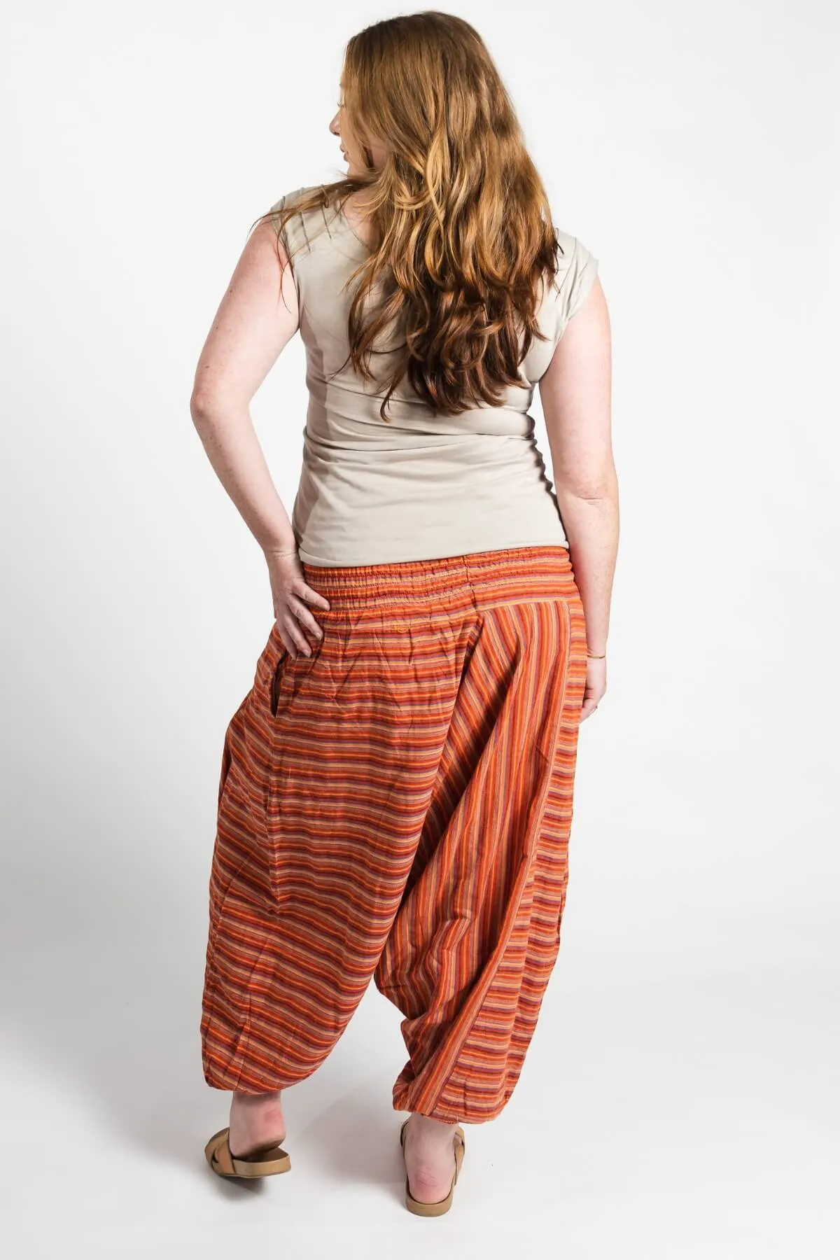 Low Crotch Pants - Striped