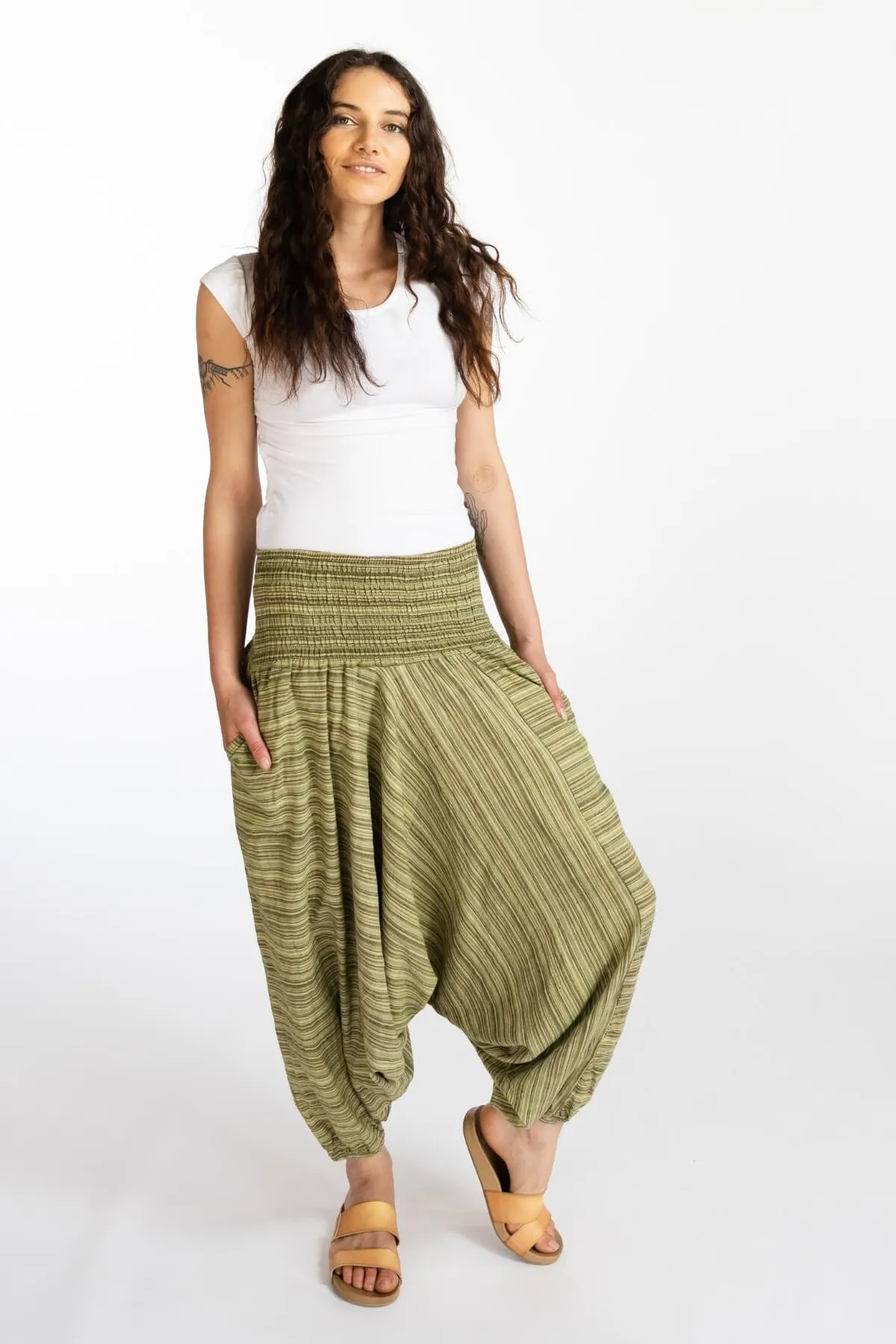 Low Crotch Pants - Striped