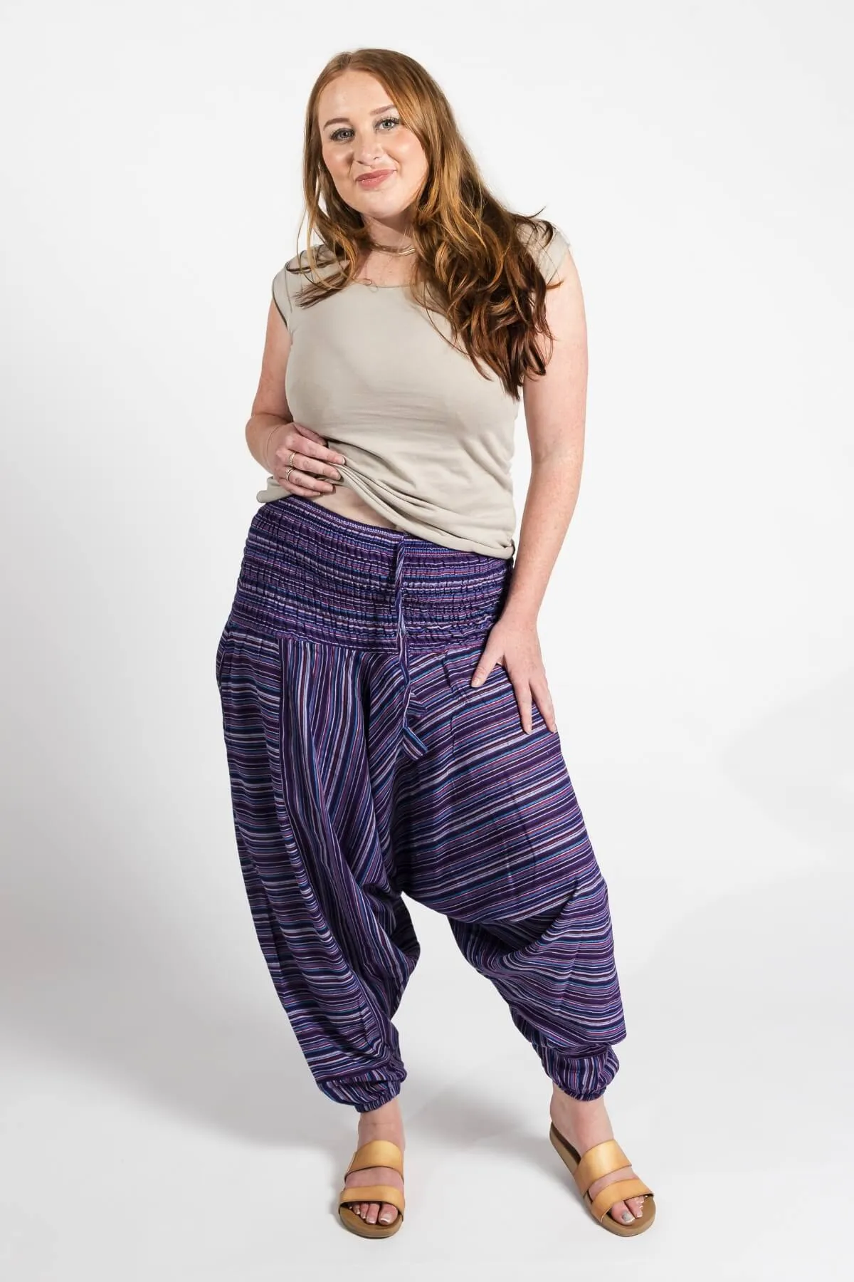 Low Crotch Pants - Striped