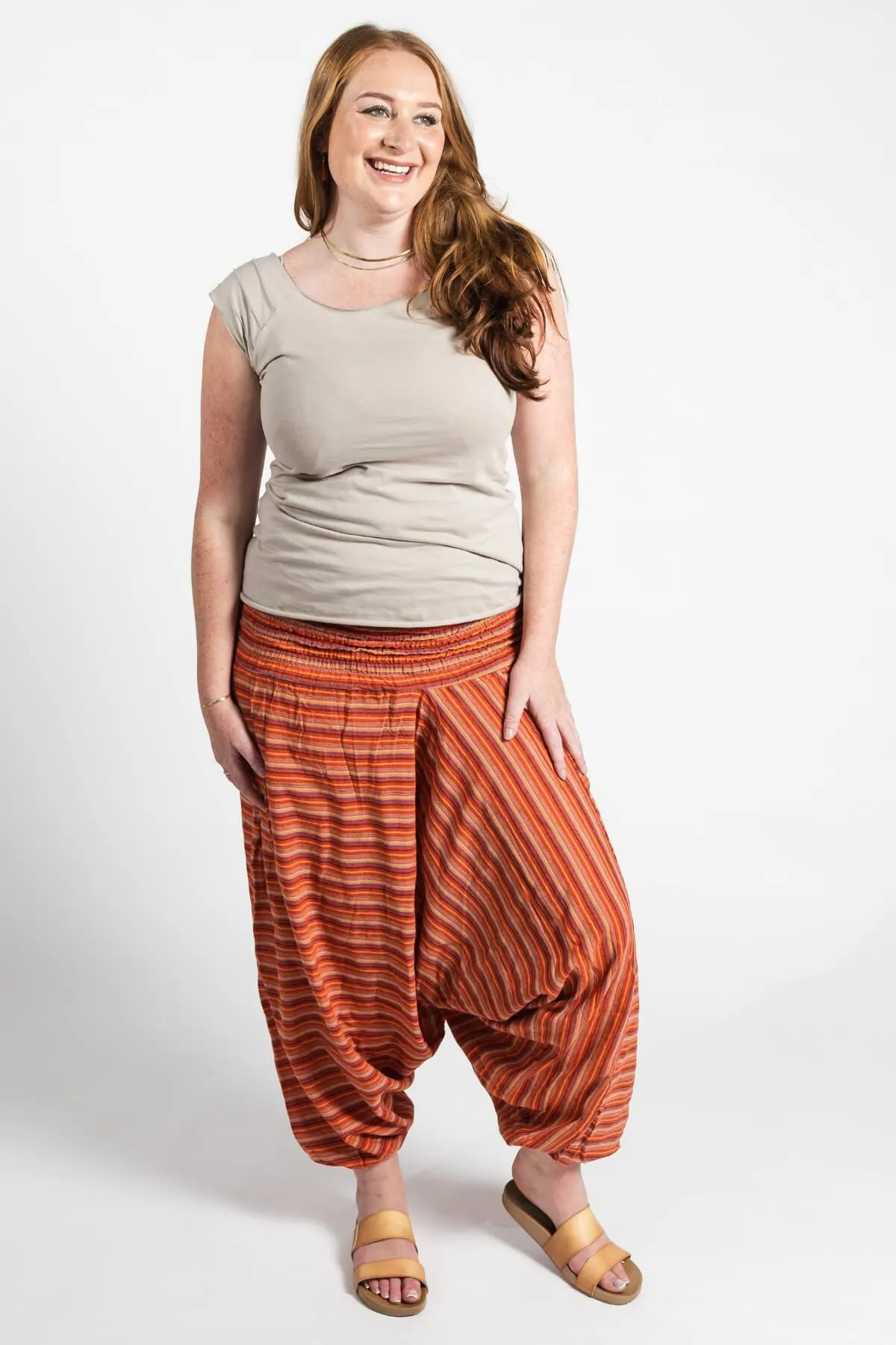 Low Crotch Pants - Striped