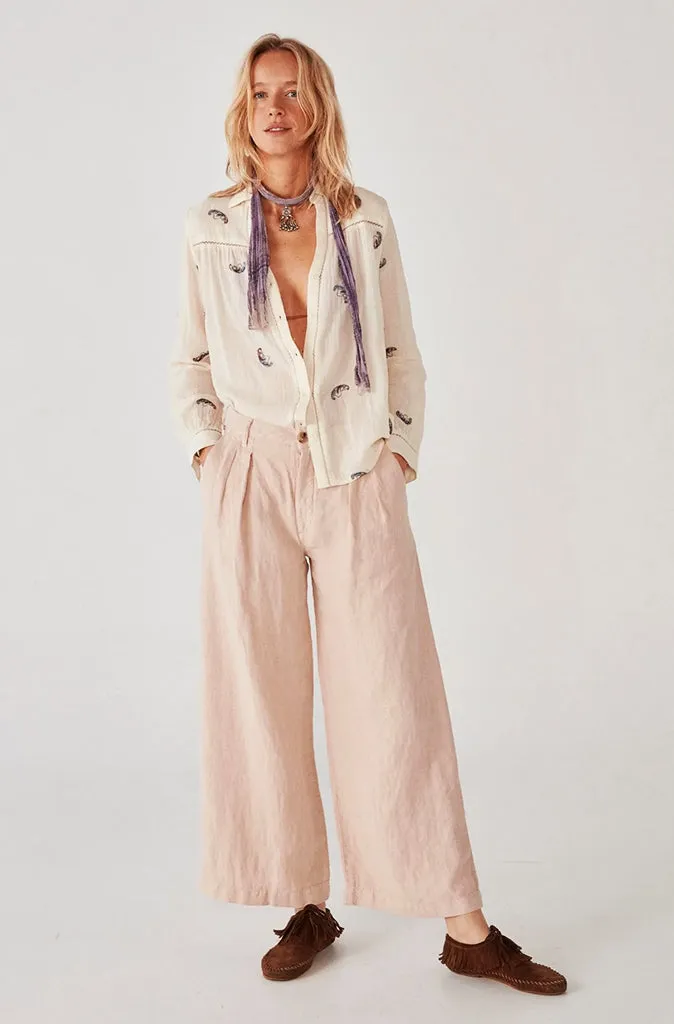 Maison Hotel Marisa Linen Trousers - Rustic Ecru