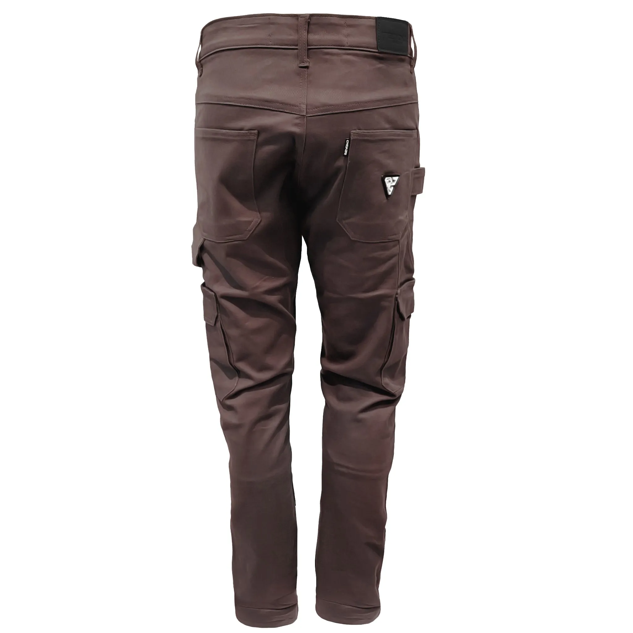 Relaxed Fit Cargo Pants - Dark Coffee with Pads ‌