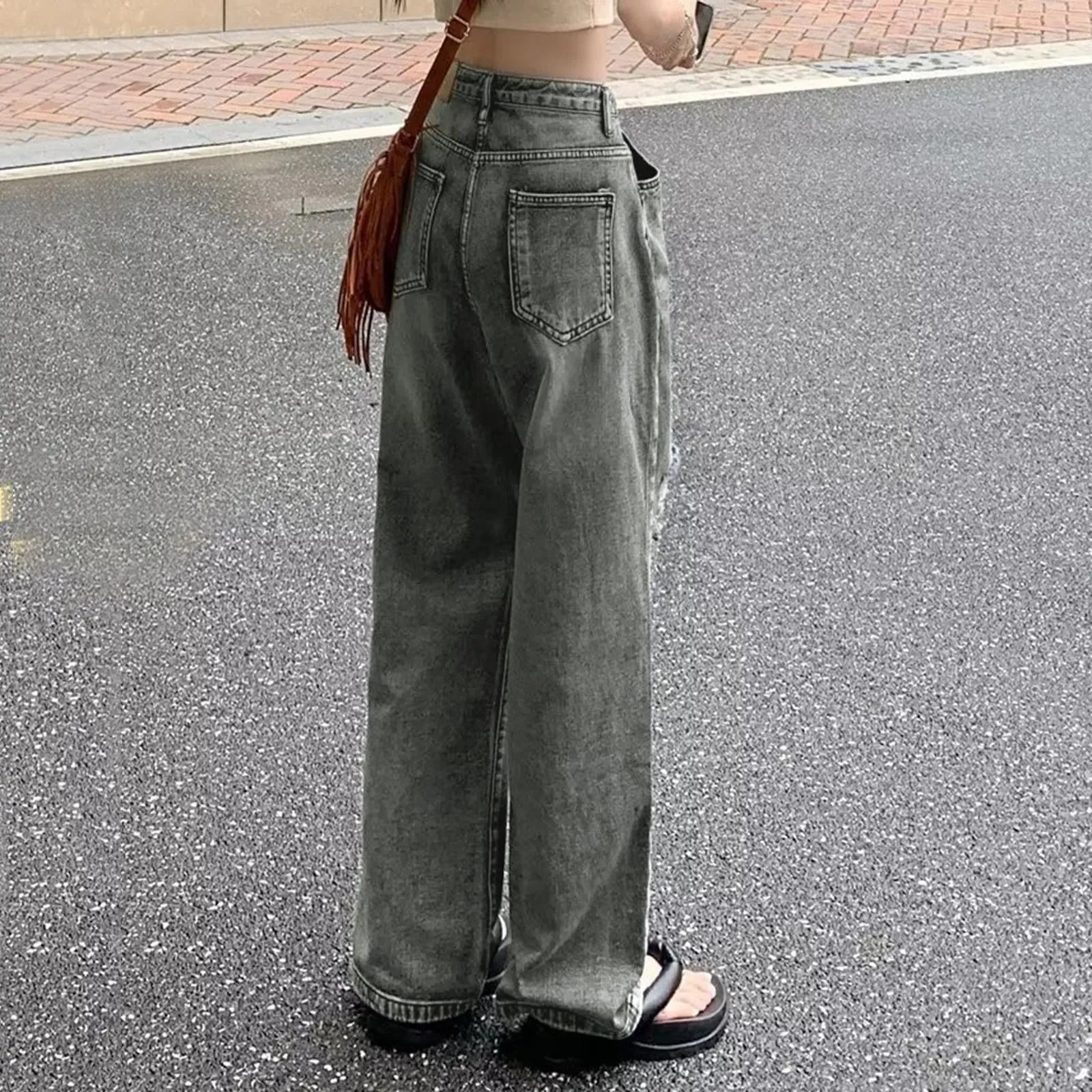 Ripped High Waist E Girl Vintage Streetwear Holes Rips Baggy Pants