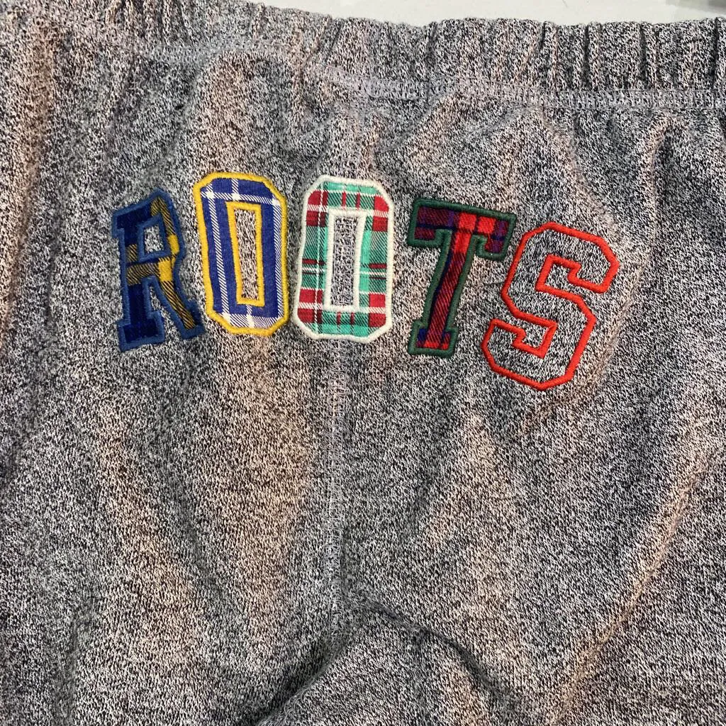 Roots plaid logo sweatpants S