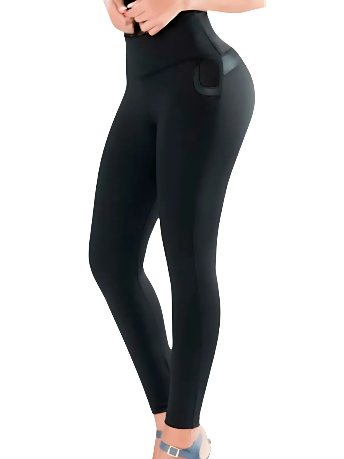 Sculpting Leggings with Butt Lift, Cellulite Concealment & Faux Leather Detail – Ultimate Shaping & Style